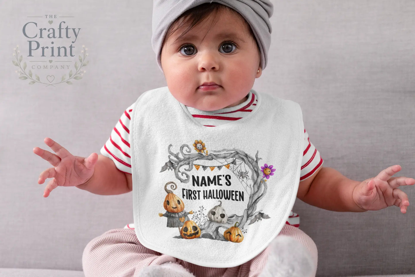Personalised First Halloween Pumpkins Baby Bib - & Toddler