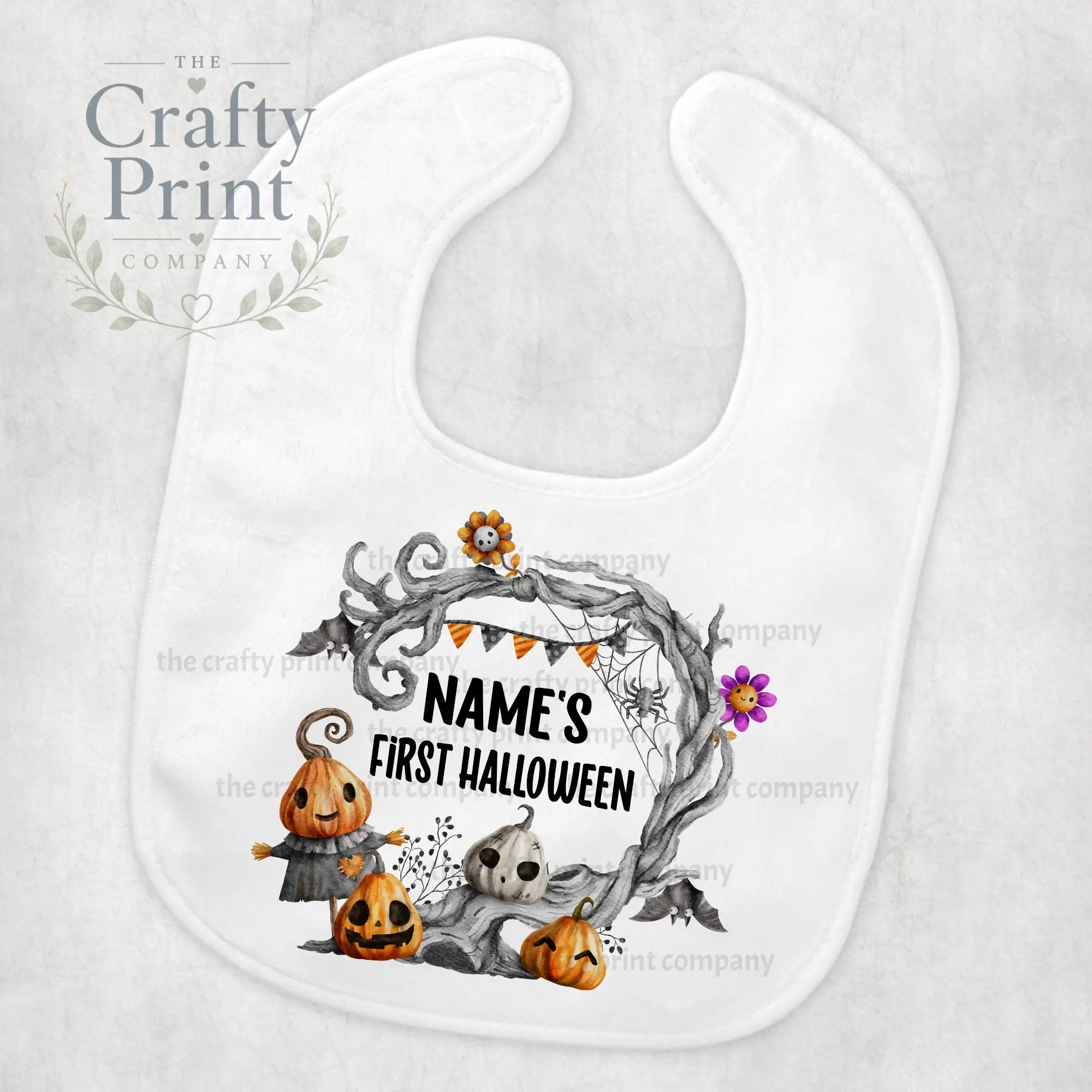 Personalised First Halloween Pumpkins Baby Bib - & Toddler