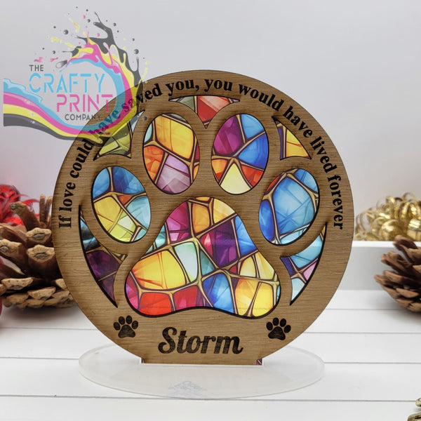 Personalised Freestanding Wooden Pet Memorial Tea Light The Crafty