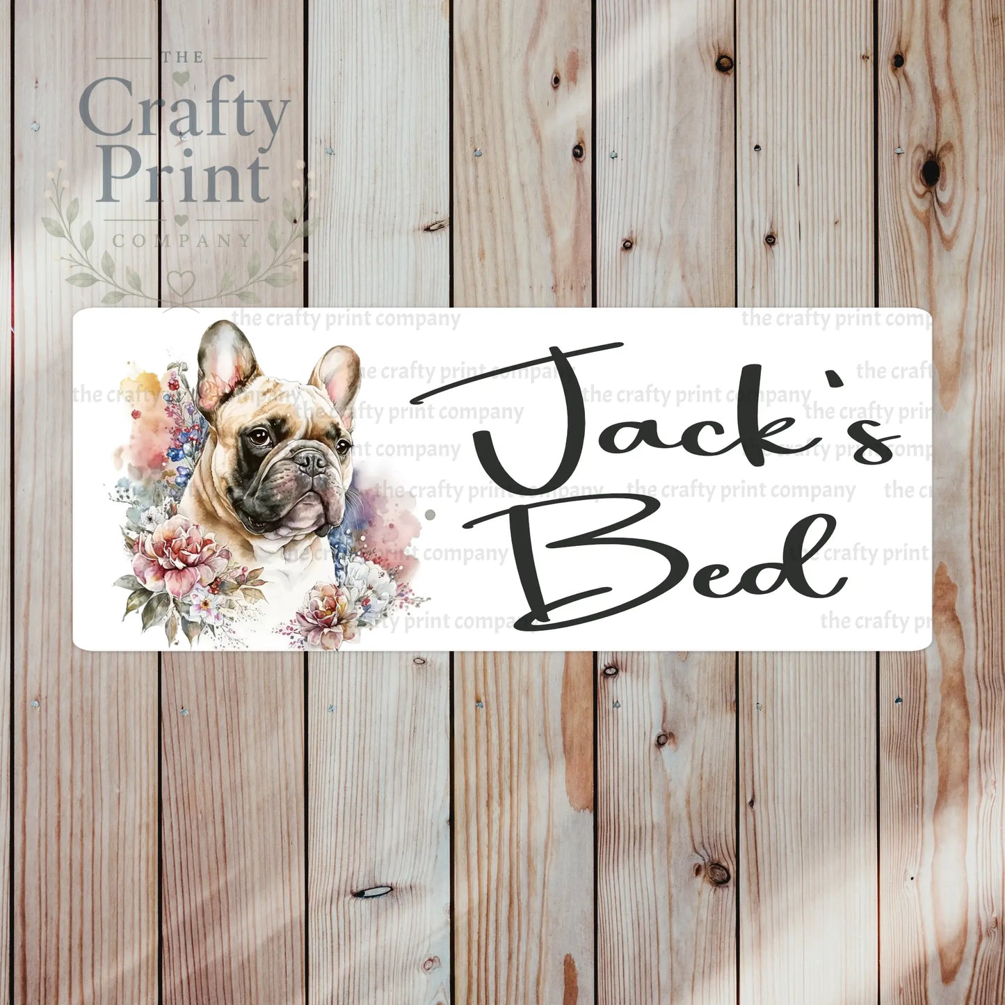 Personalised French Bulldog Metal Crate Sign