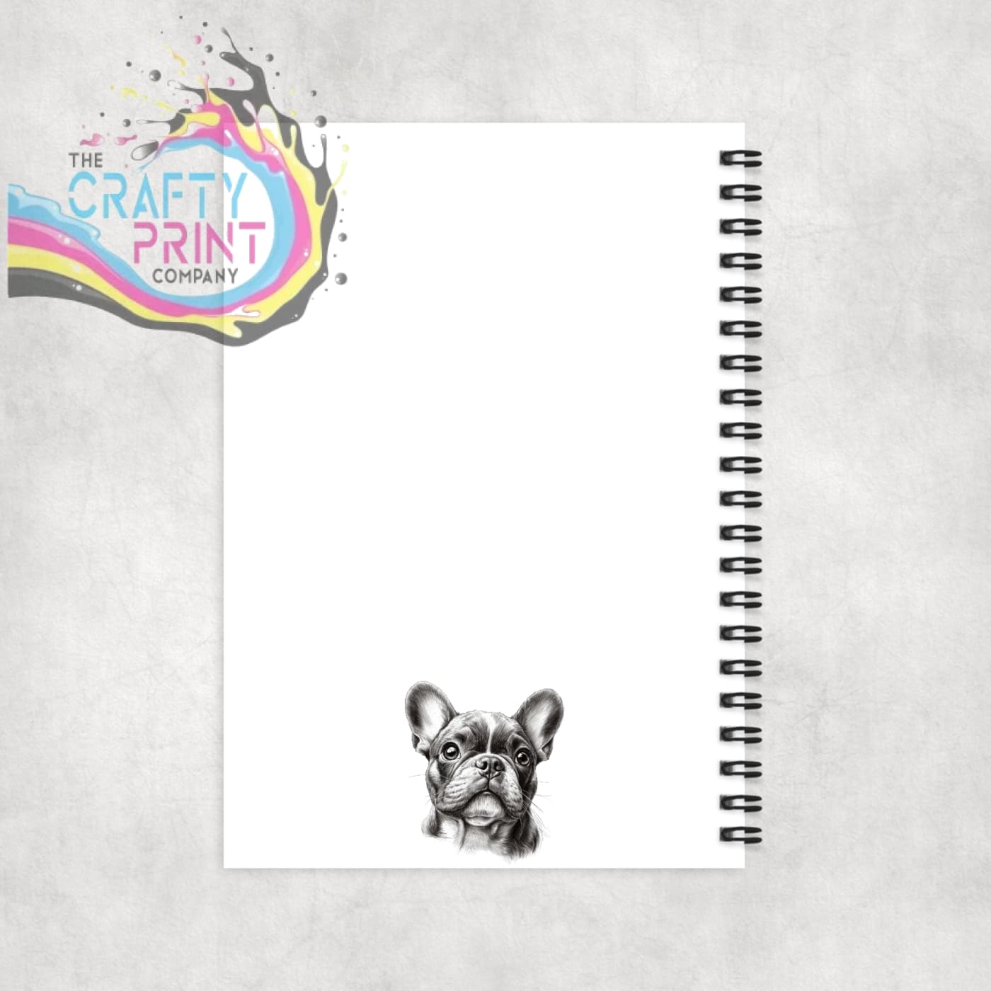 Personalised French Bulldog Pencil Drawing A5 Spiral