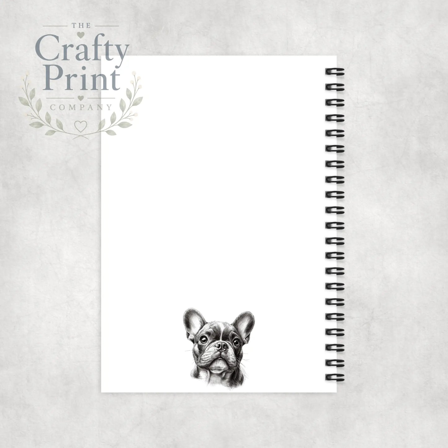 Personalised French Bulldog Pencil Drawing A5 Spiral