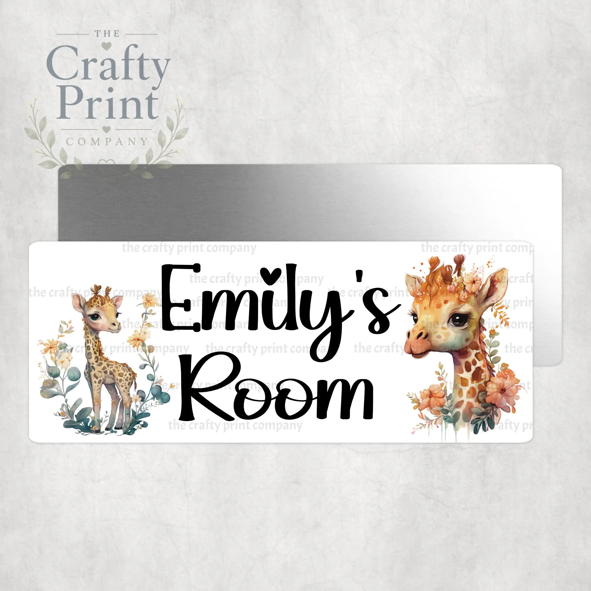 Personalised Giraffe Metal Bedroom Door Sign