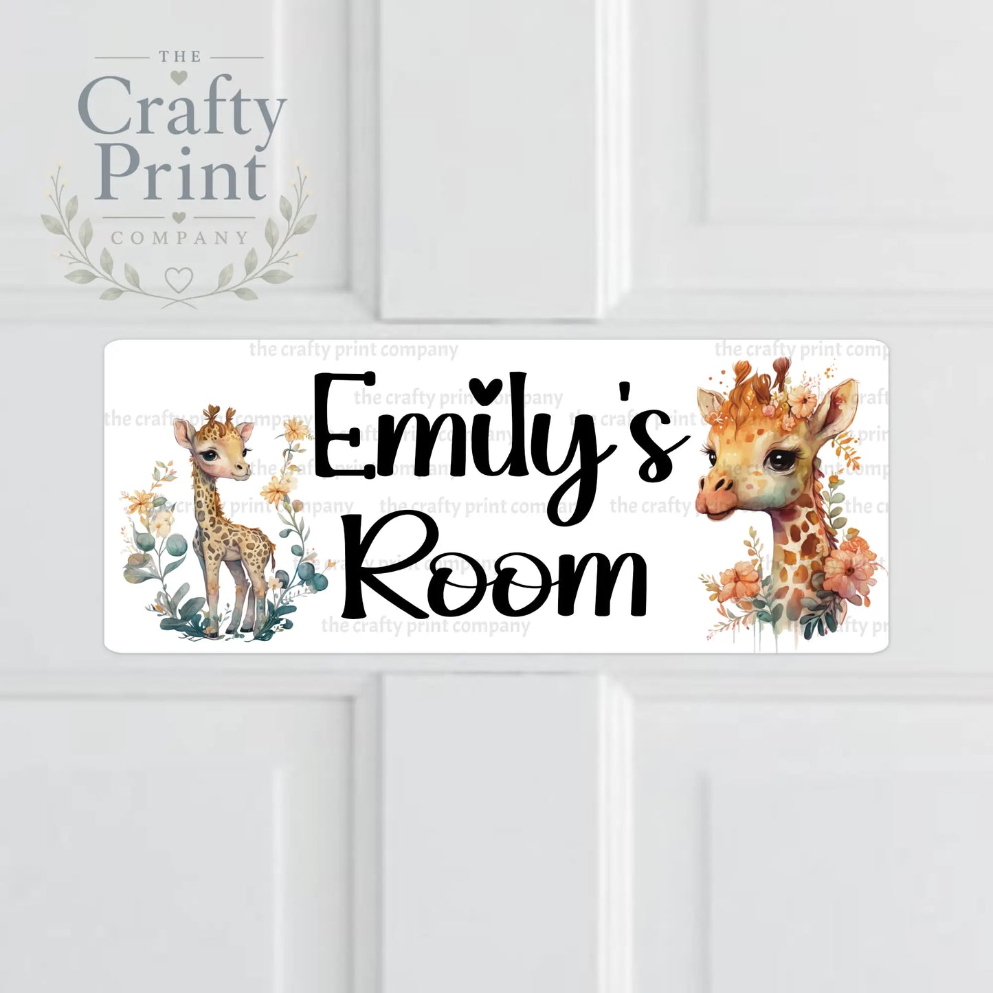 Personalised Giraffe Metal Bedroom Door Sign
