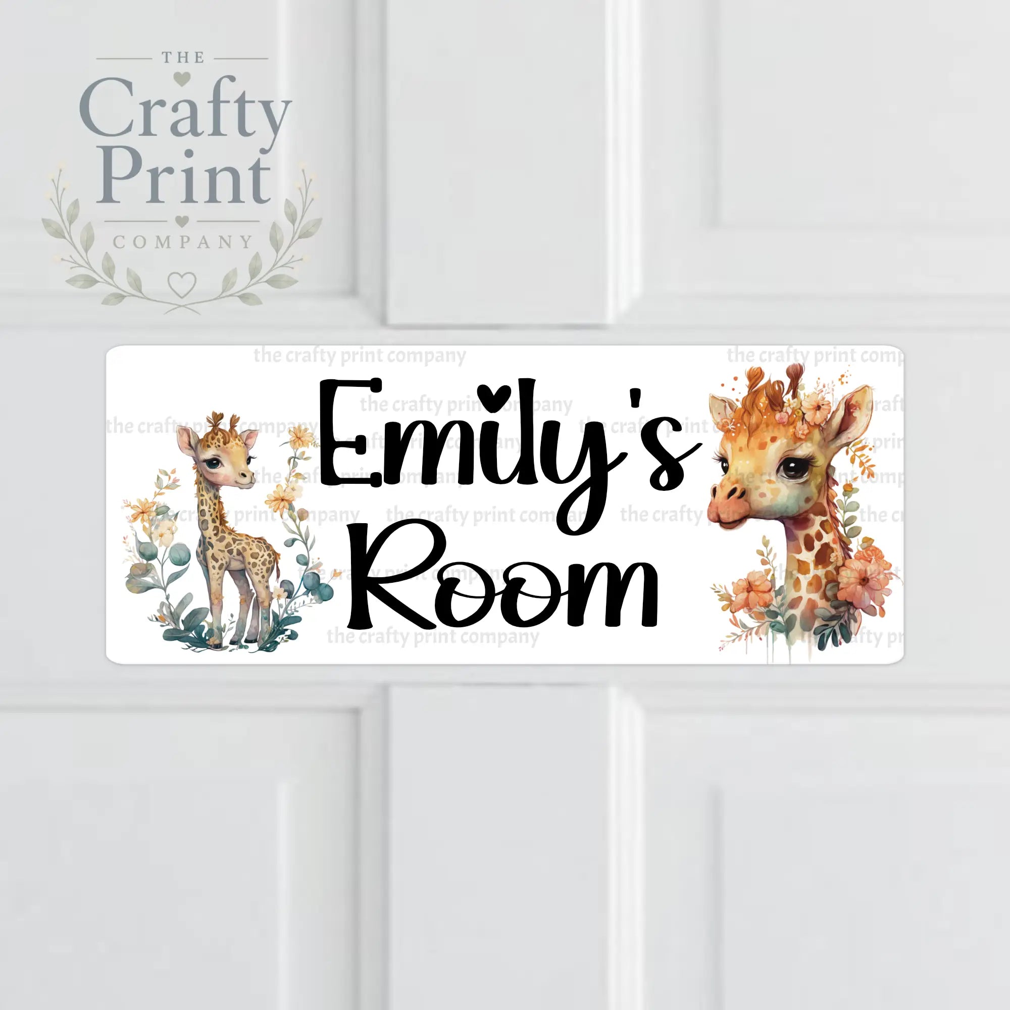 Personalised Giraffe Metal Bedroom Door Sign