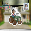 Personalised Green Tractor Shape Car Air Freshener