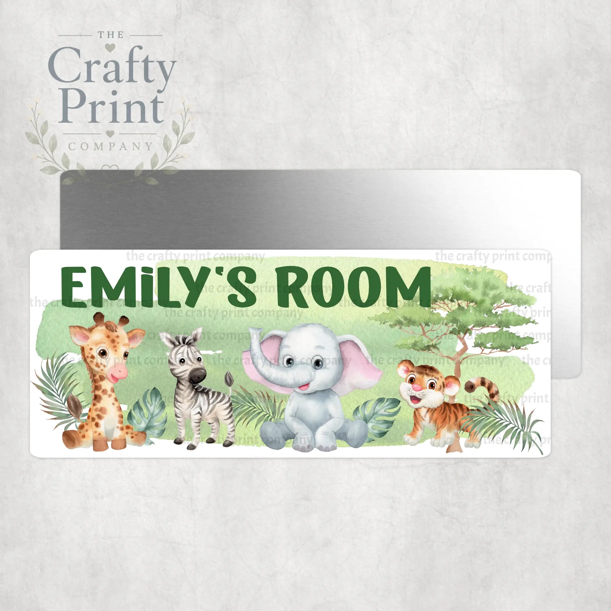 Personalised Jungle Animals Metal Bedroom Door Sign
