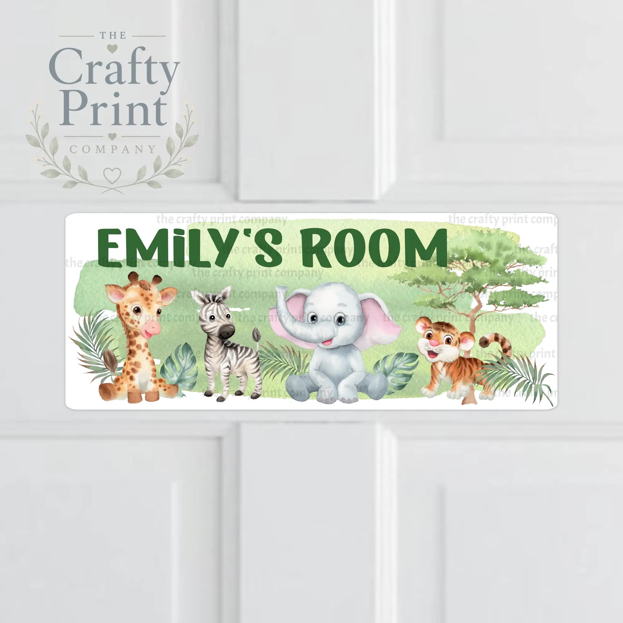 Personalised Jungle Animals Metal Bedroom Door Sign