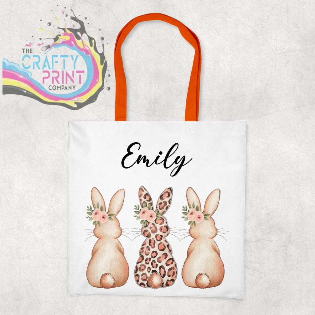 Personalised Leopard Bunny Tote Bag - Orange - Shopping