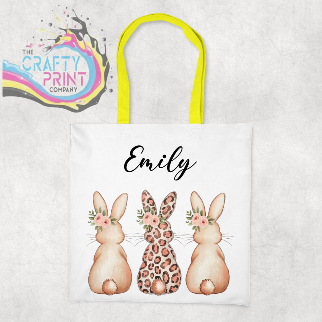Personalised Leopard Bunny Tote Bag - Yellow - Shopping