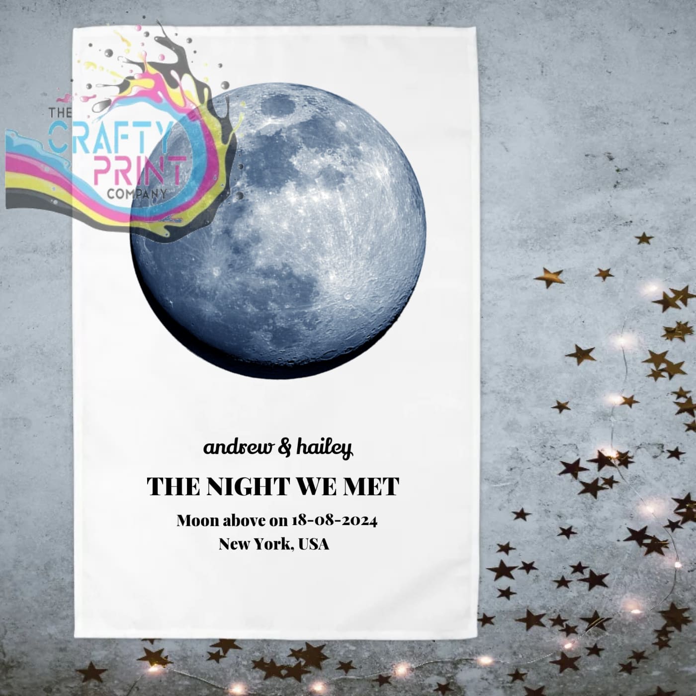 Personalised Moon Phase Tea Towel - Kitchen Towels
