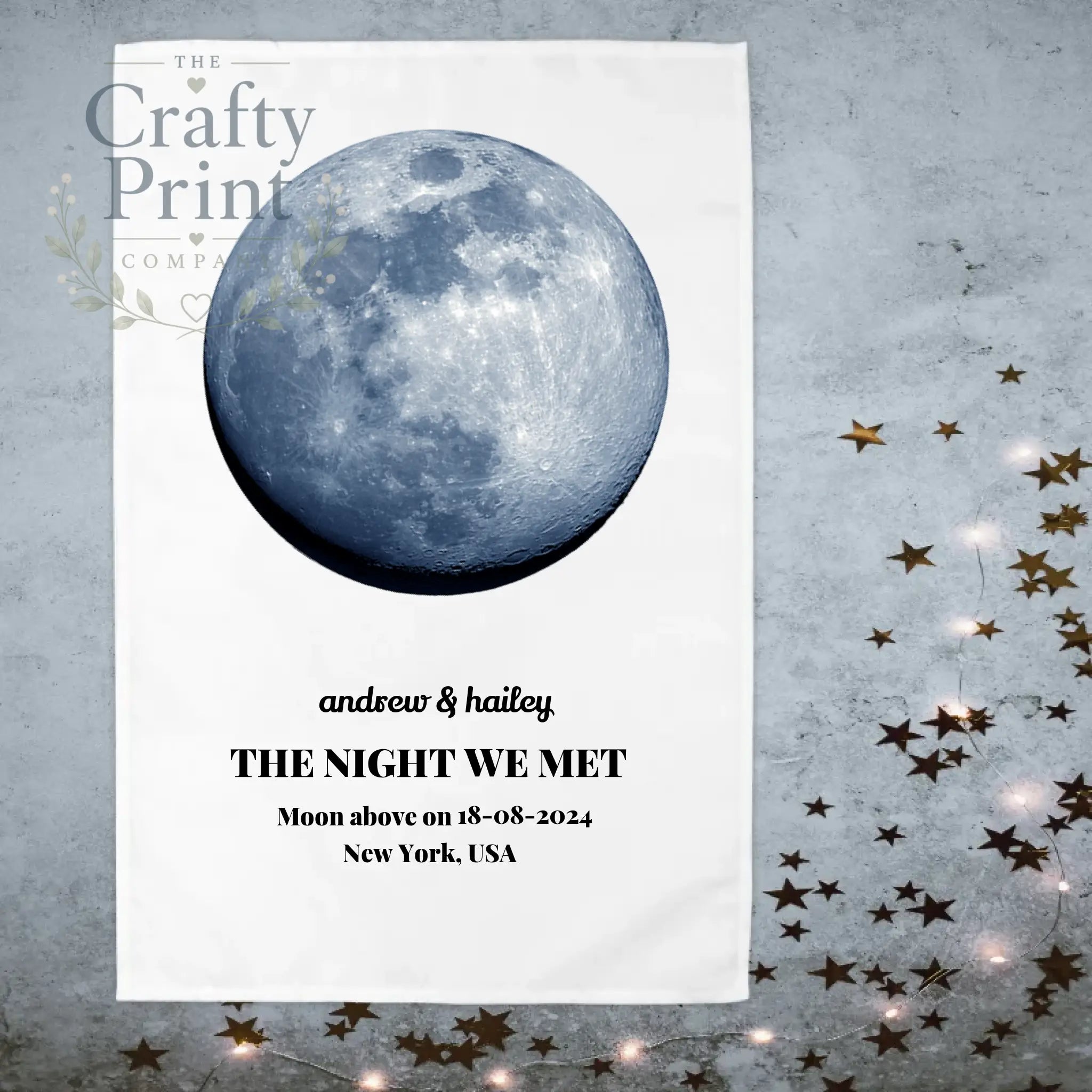 Personalised Moon Phase Tea Towel - Kitchen Towels
