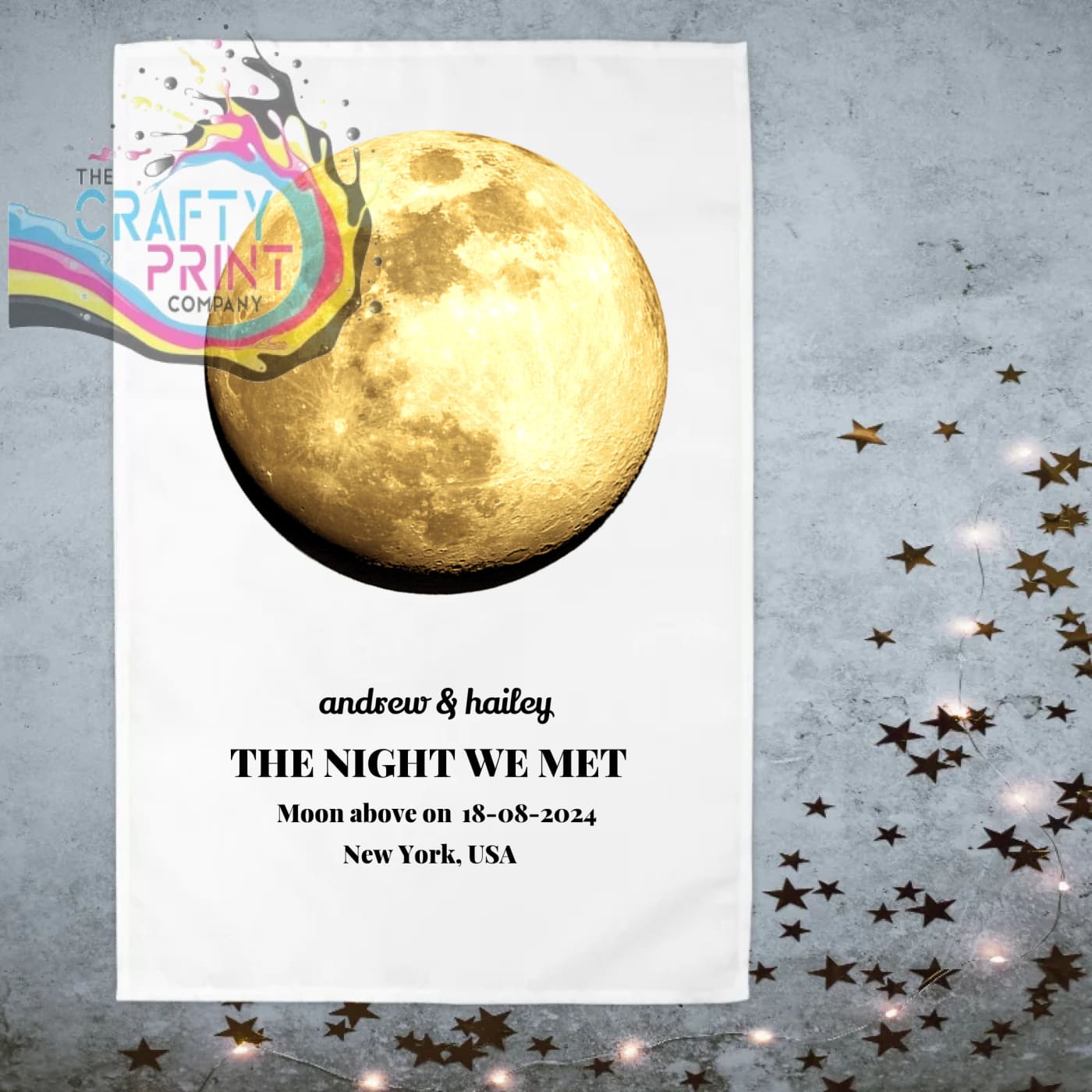 Personalised Moon Phase Tea Towel - Kitchen Towels