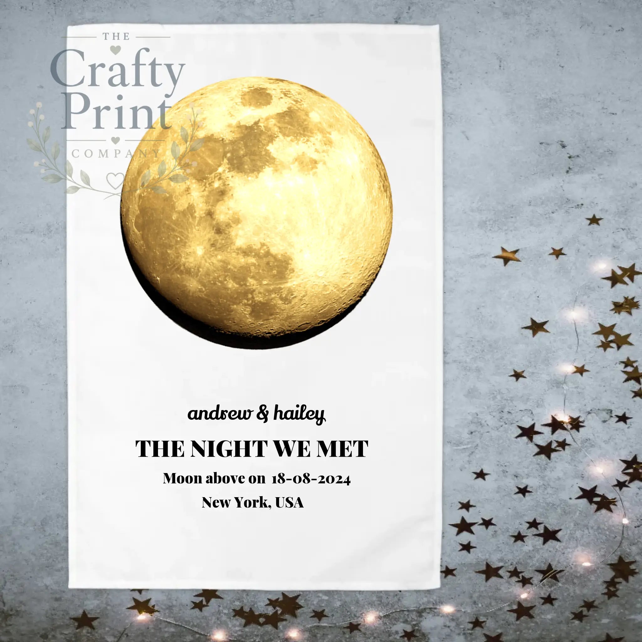 Personalised Moon Phase Tea Towel - Kitchen Towels