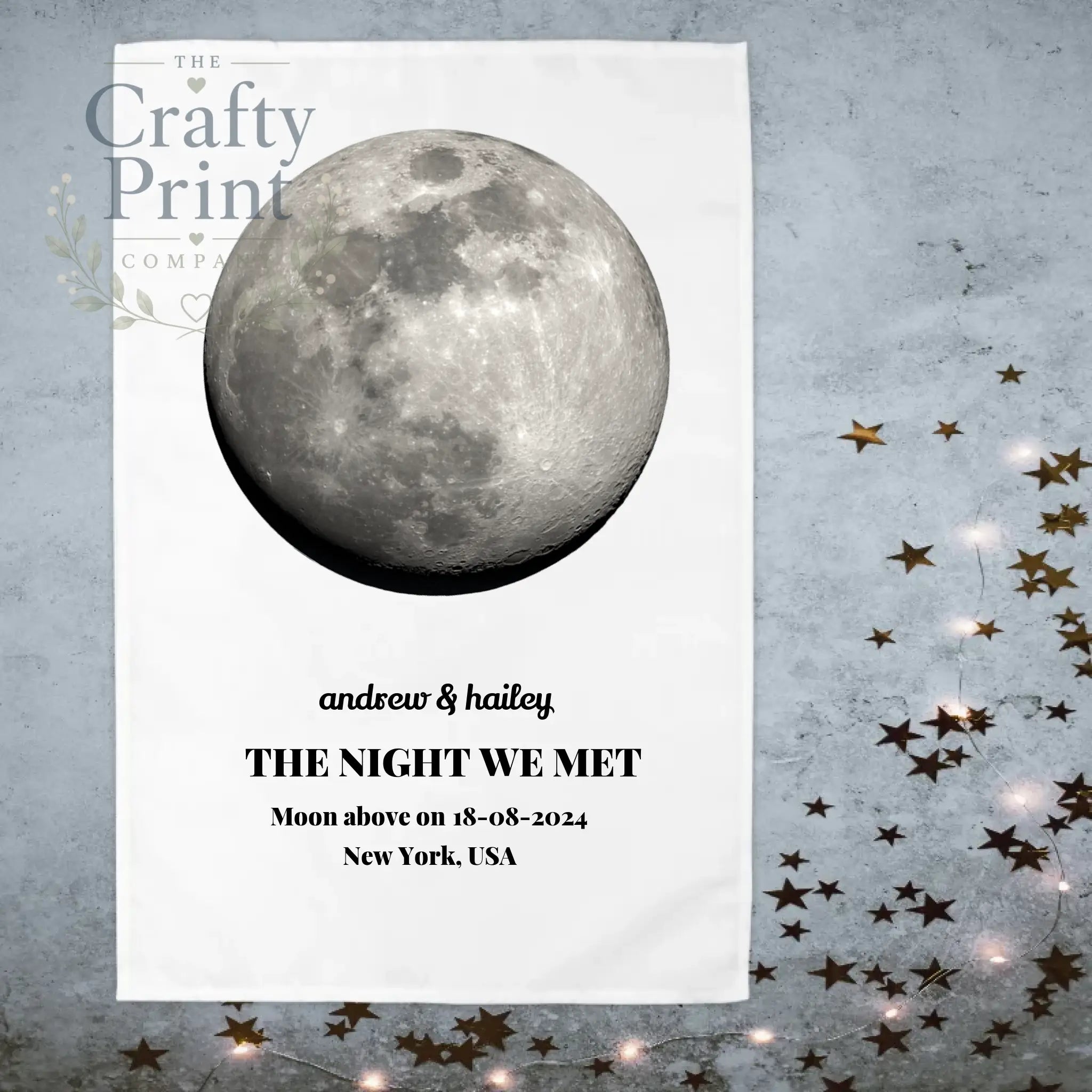 Personalised Moon Phase Tea Towel - Kitchen Towels