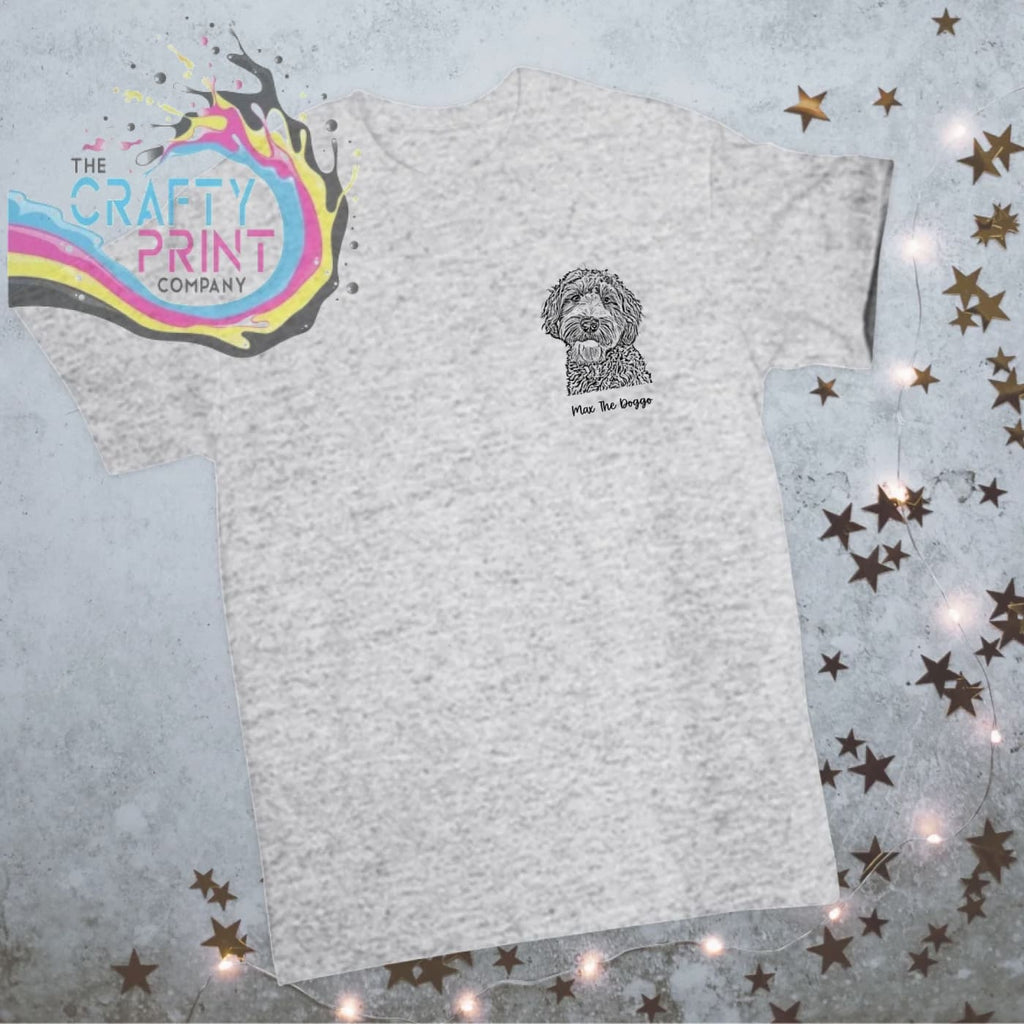 Personalised Pet Portrait T-shirt - Ash Grey - Shirts & Tops