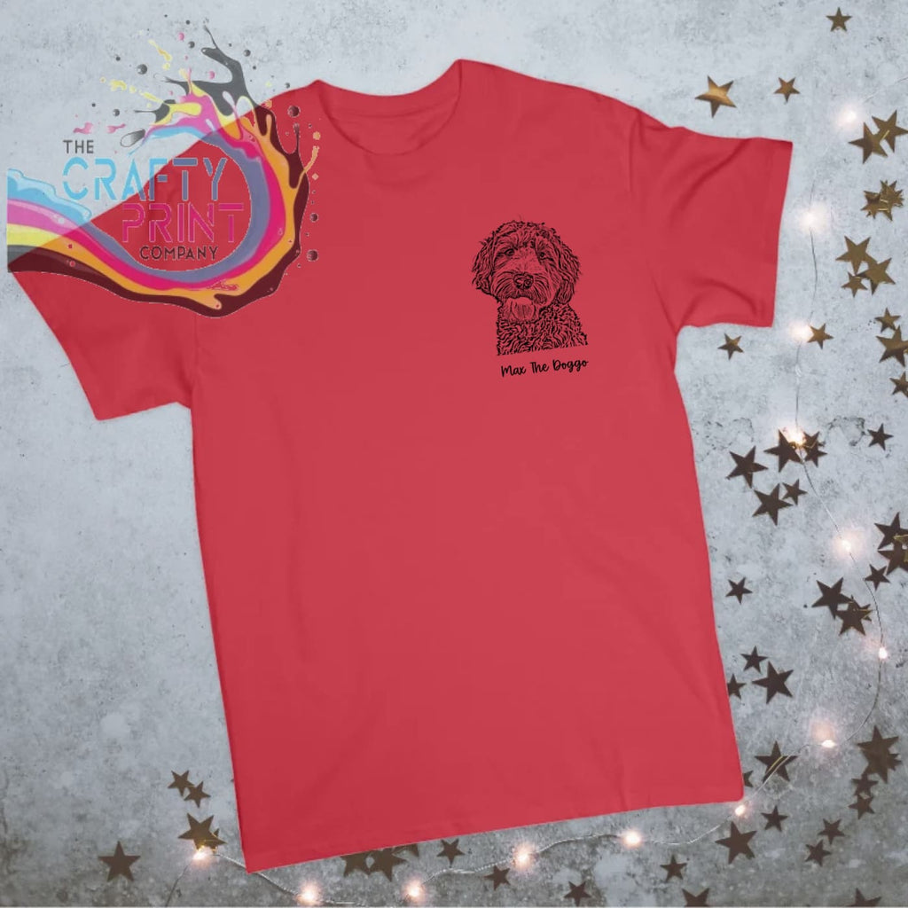 Personalised Pet Portrait T-shirt - Red - Shirts & Tops