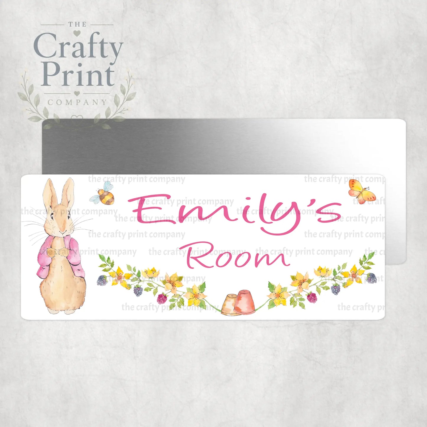 Personalised Peter Rabbit Metal Bedroom Door Sign