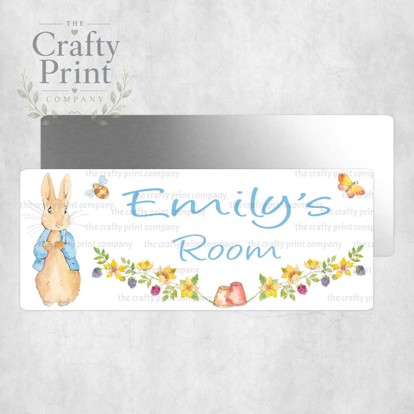 Personalised Peter Rabbit Metal Bedroom Door Sign