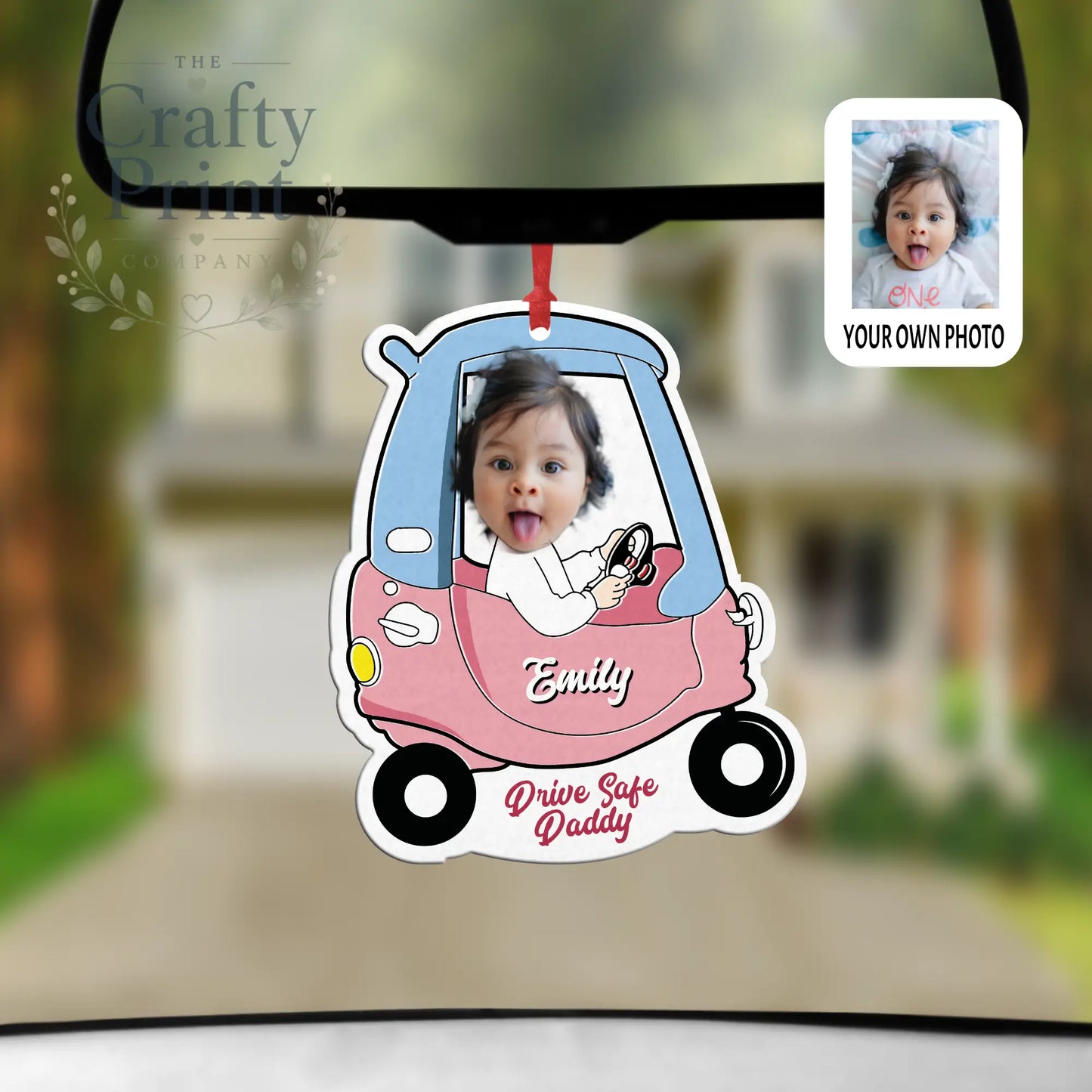 Personalised Pink Car Shape Air Freshener with Fragrance