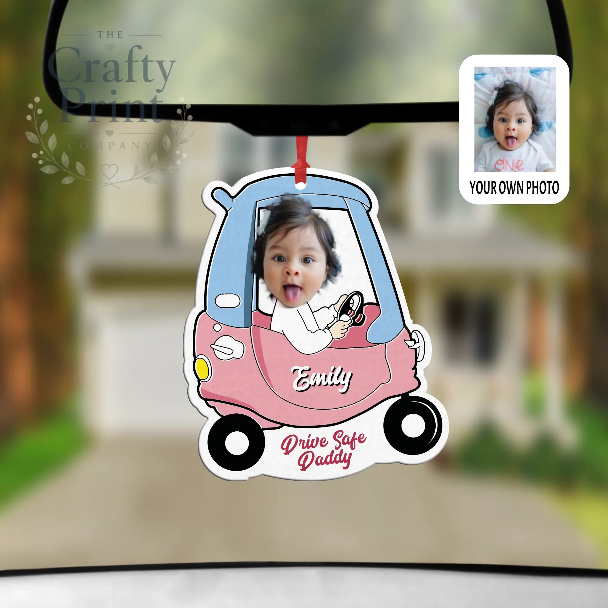 Personalised Pink Car Shape Air Freshener with Fragrance