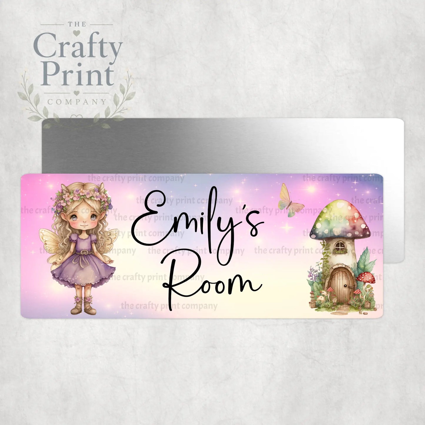 Personalised Pink Fairy Metal Bedroom Door Sign