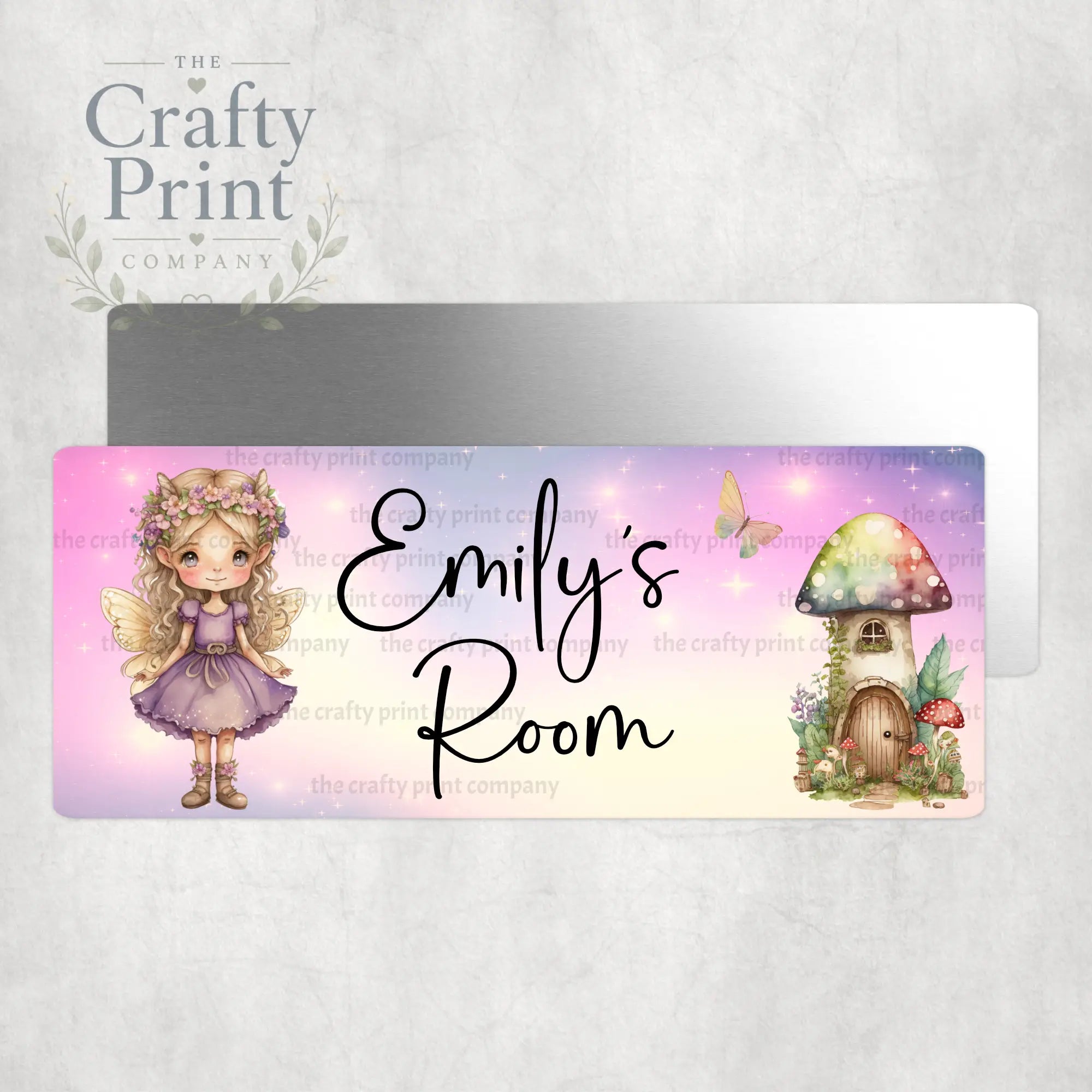 Personalised Pink Fairy Metal Bedroom Door Sign