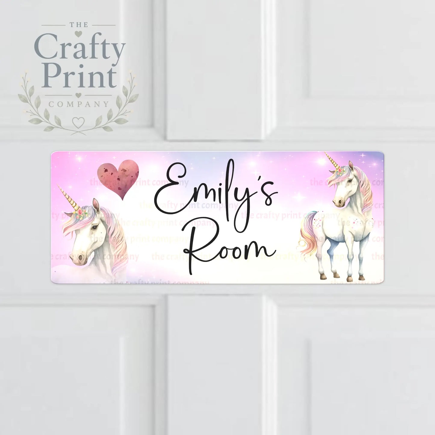 Personalised Pink Unicorn Metal Bedroom Door Sign