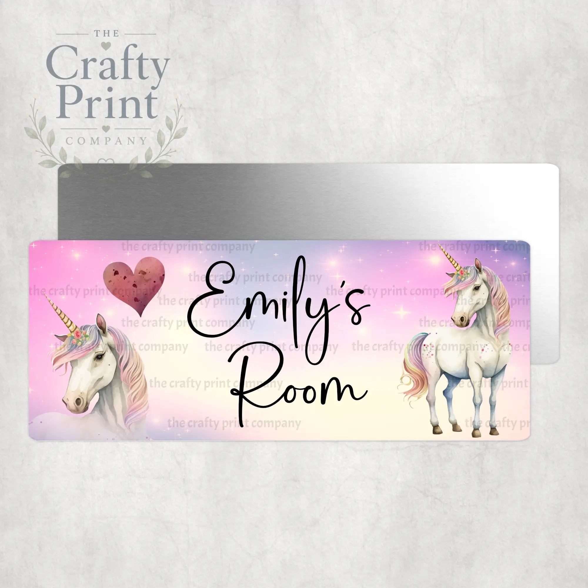Personalised Pink Unicorn Metal Bedroom Door Sign
