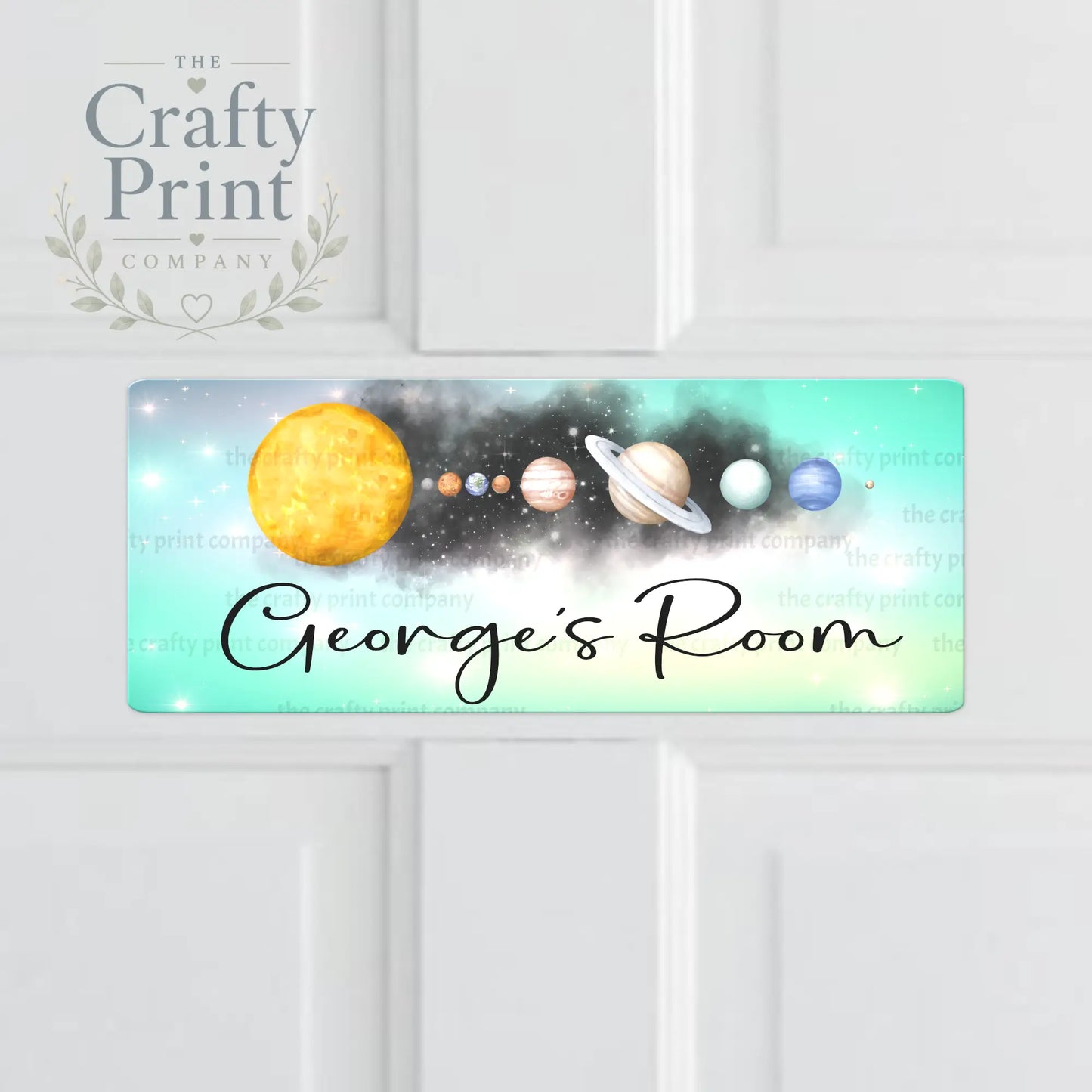 Personalised Planets Metal Bedroom Door Sign