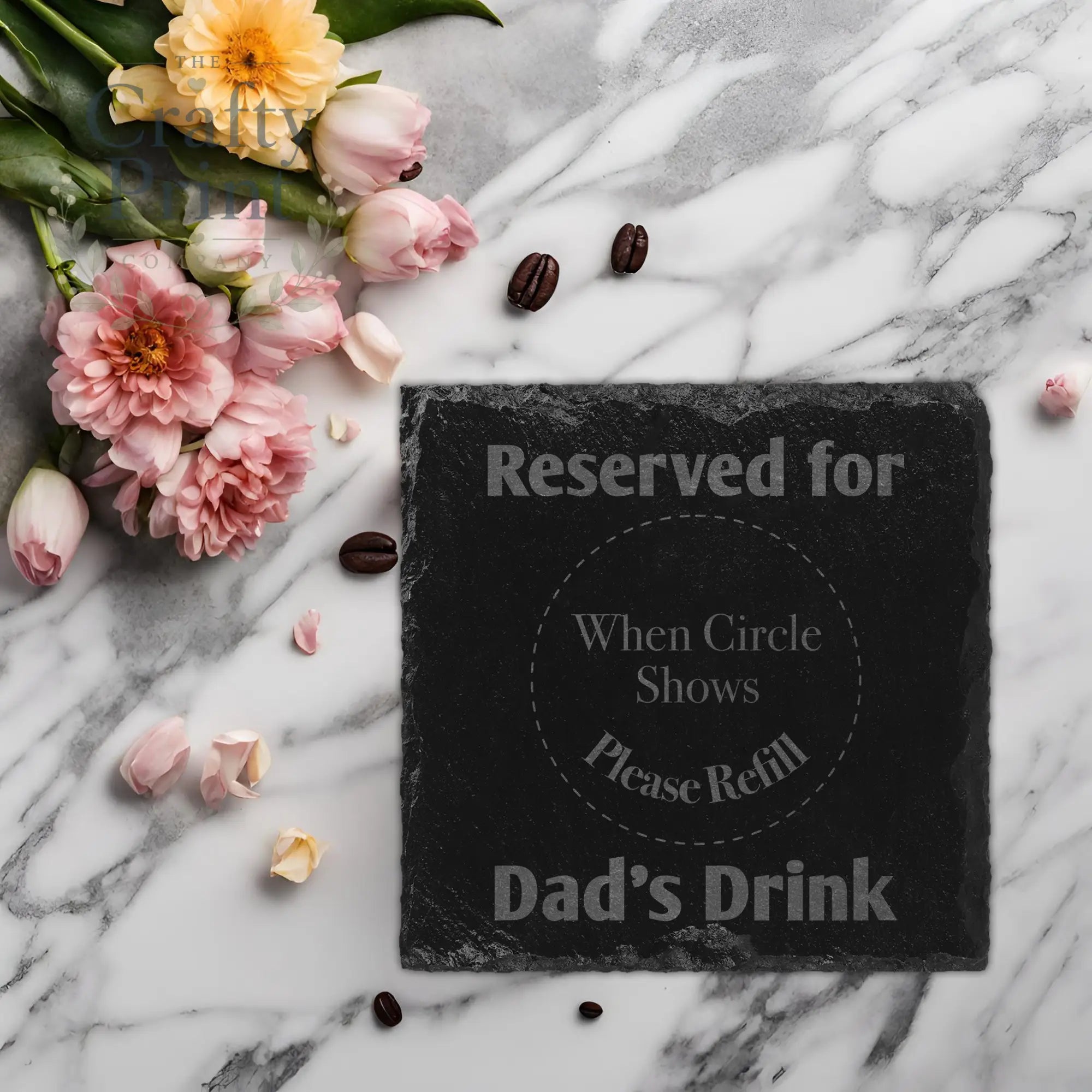 Personalised Reserved For Engraved Slate Coaster - Square