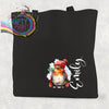 Personalised Robin Cotton Tote Bag - Black / Small: 21 cm x