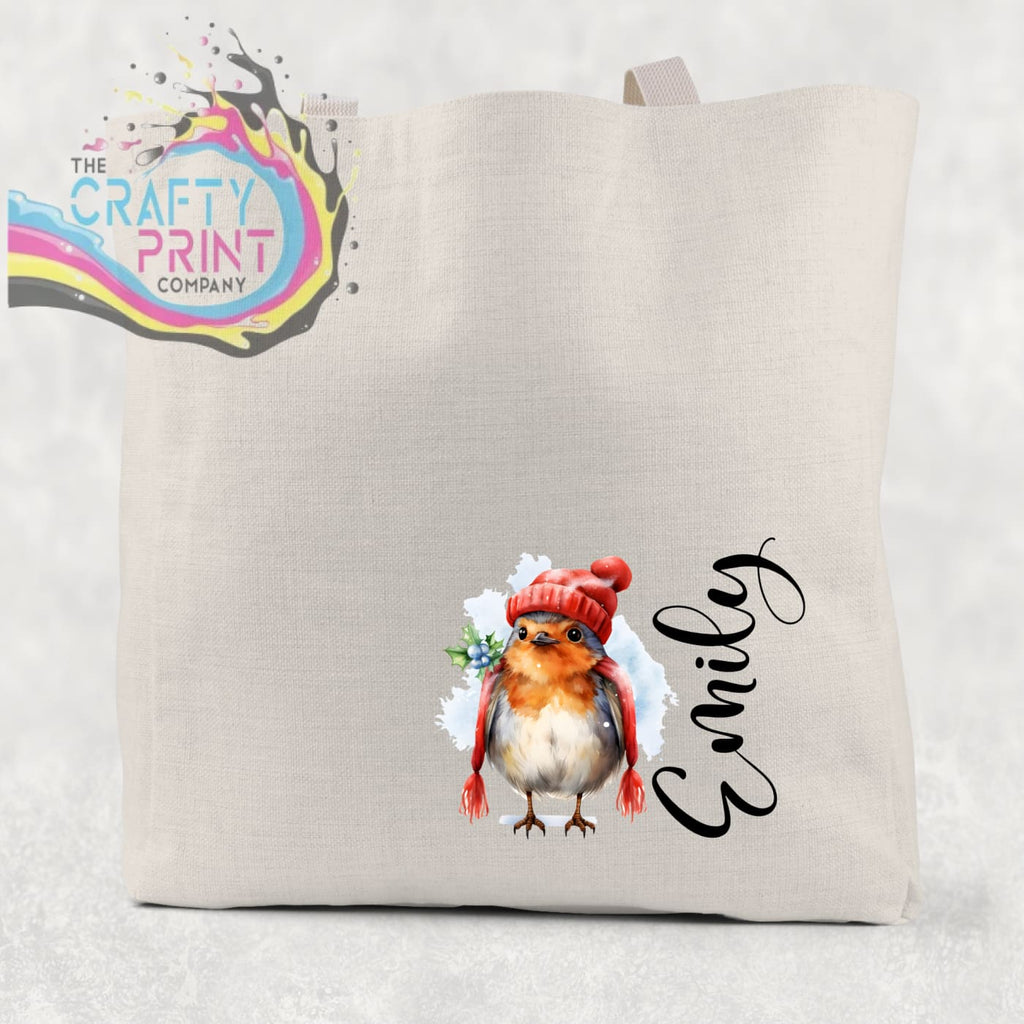 Personalised Robin Cotton Tote Bag - Natural / Small: 21 cm