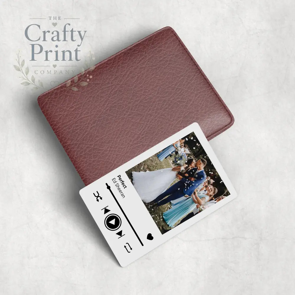 Personalised Song Card for Purse or Wallet - Handbag &