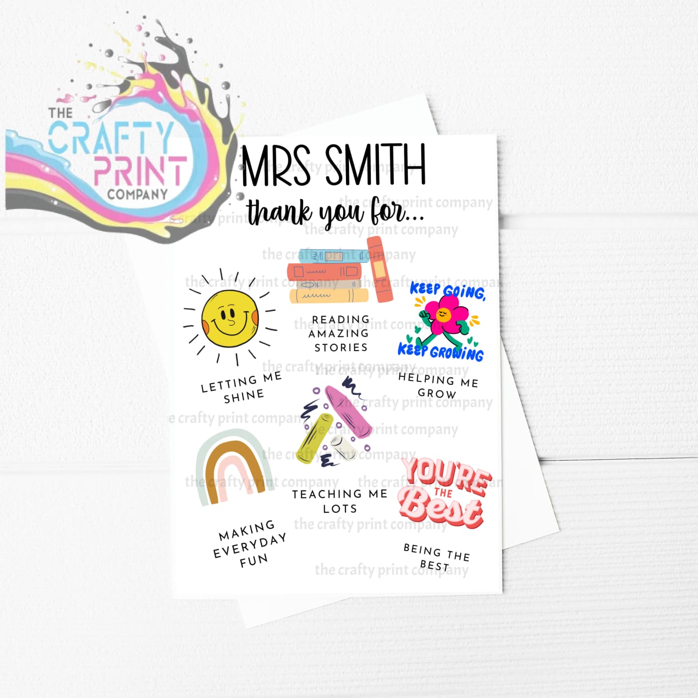 Personalised Thank You For A5 Teacher Card - Greeting &