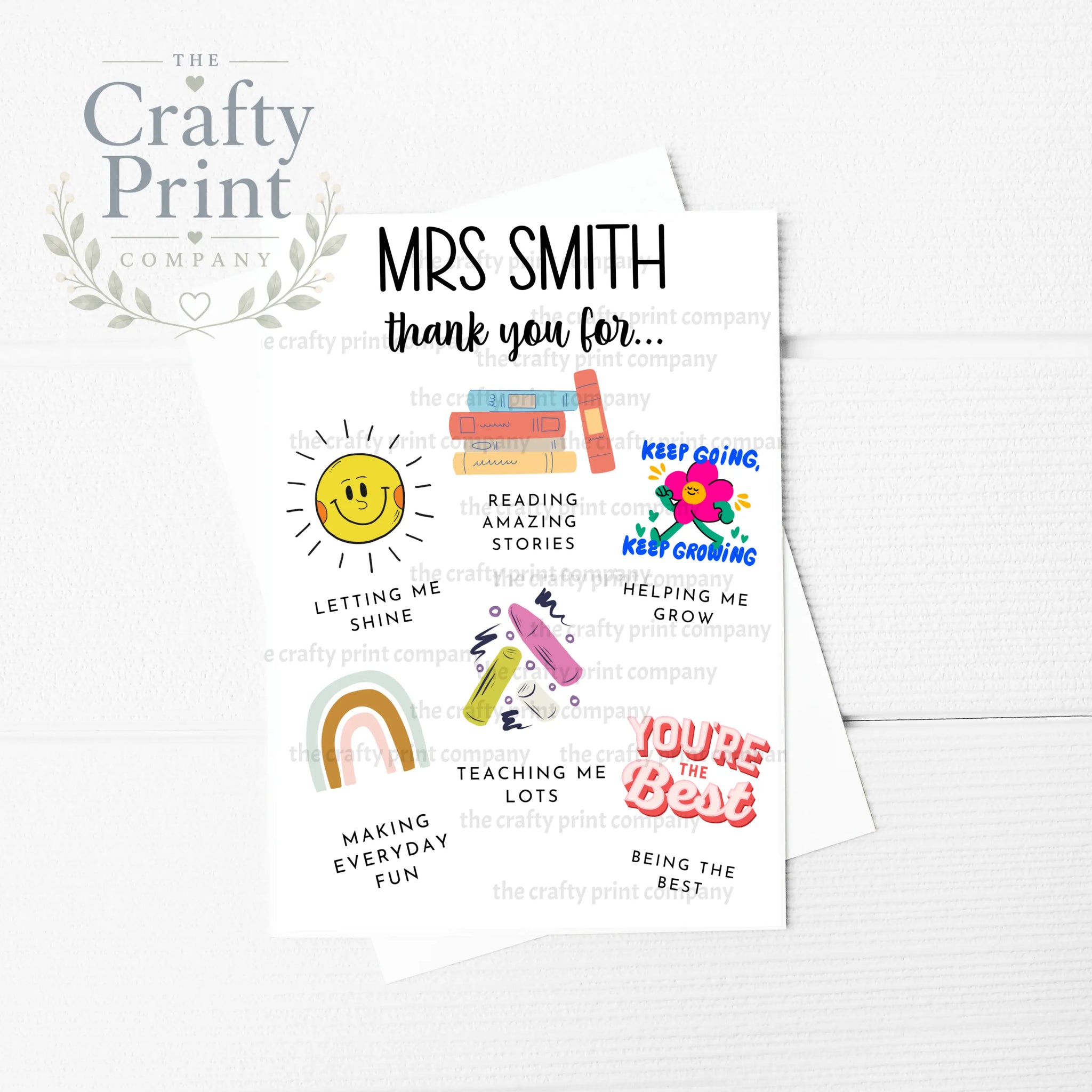 Personalised Thank You For A5 Teacher Card - Greeting &