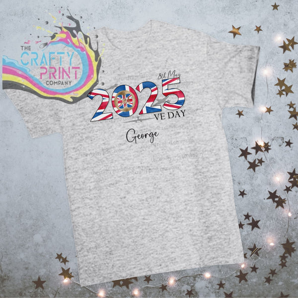 Personalised VE Day 2025 Children’s T-shirt - Grey - Shirts
