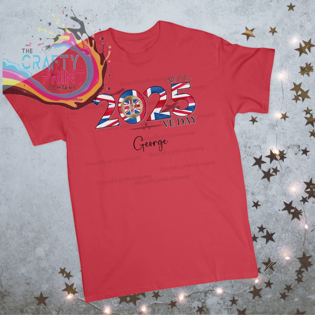 Personalised VE Day 2025 Children’s T-shirt - Red - Shirts