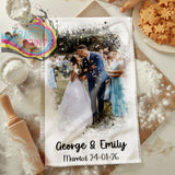 Personalised Watercolour Photo Tea Towel - Kitchen Towels