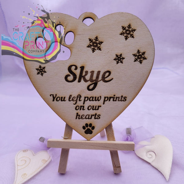 Personalised Wooden Heart Pet Memorial Ornament