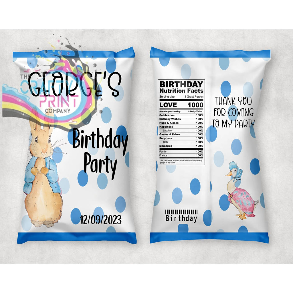 Peter Rabbit Birthday Sweet / Crisp Party Bag - Blue