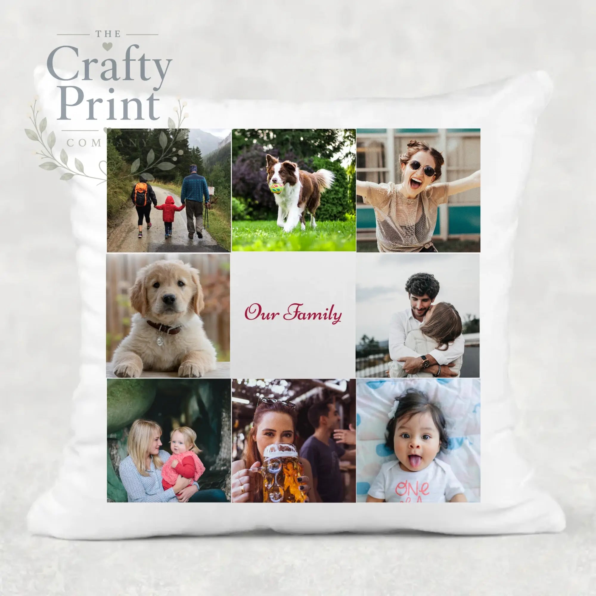 Photo Cushion 8 pics Personalised Cover