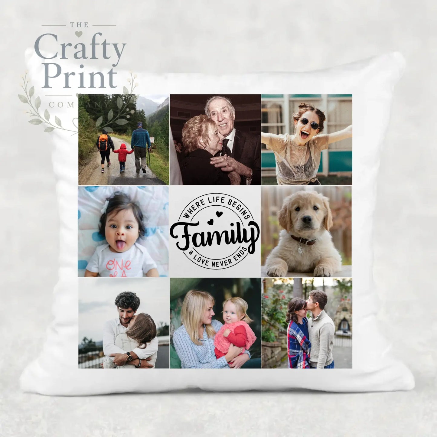Photo Cushion 8 pics Personalised Cover