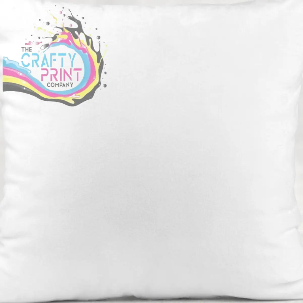White square photo cushion with smooth slightly glossy fabric surface ideal for personalized decor and fast processing times