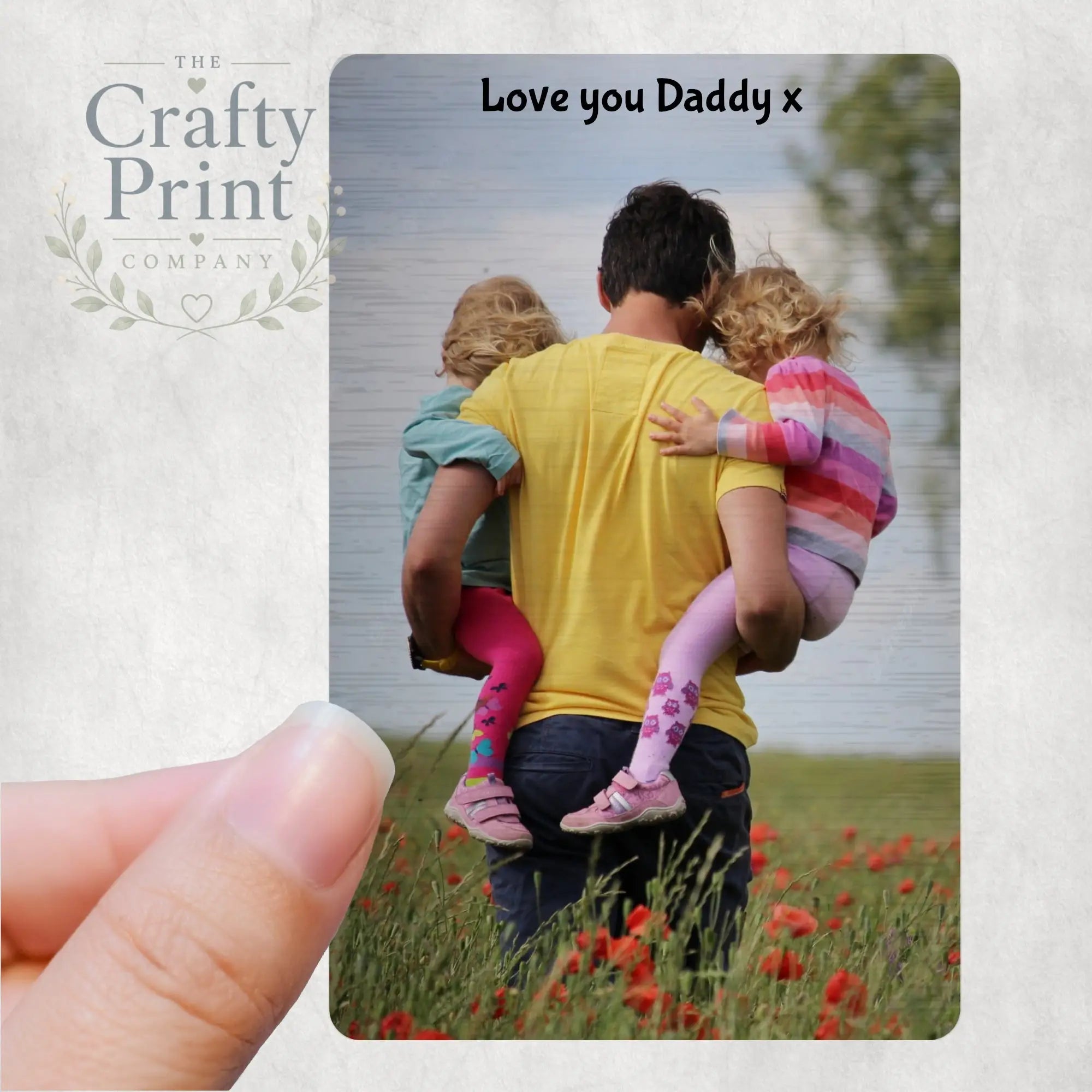 Photo Personalised Card for Purse or Wallet - Aluminium