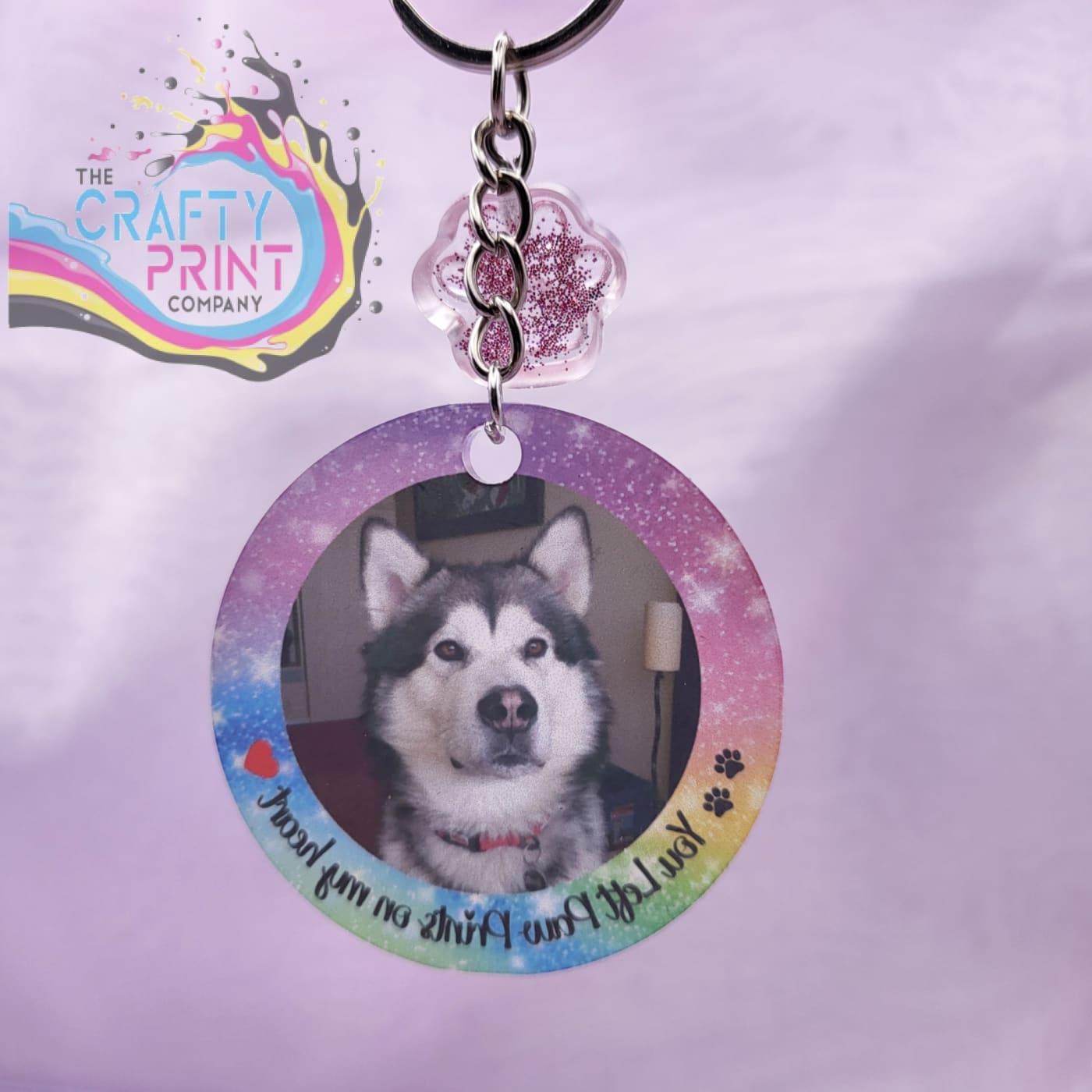 Photo Pet Memorial Keyring Clear Acrylic