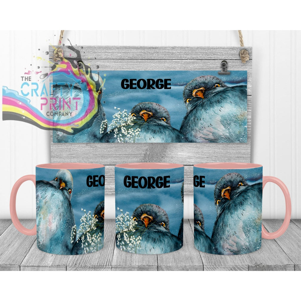 Pigeon Mug - Pink Handle & Inner - Mugs