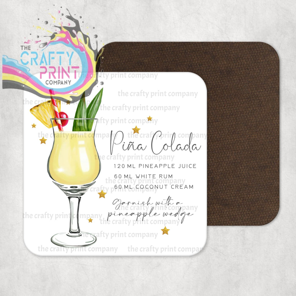 Pina Colada Cocktail Recipe Coaster - Coasters
