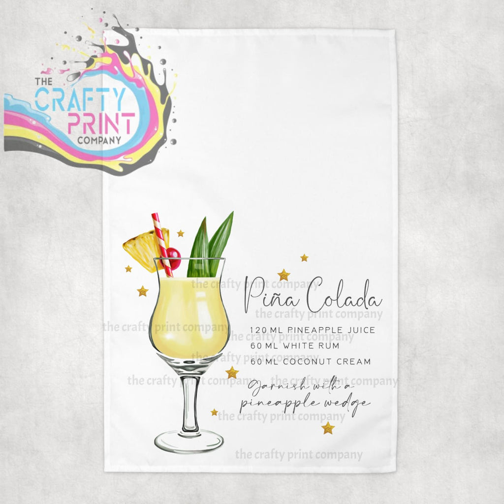 Pina Colada Cocktail Recipe Tea Towel - Kitchen Towels