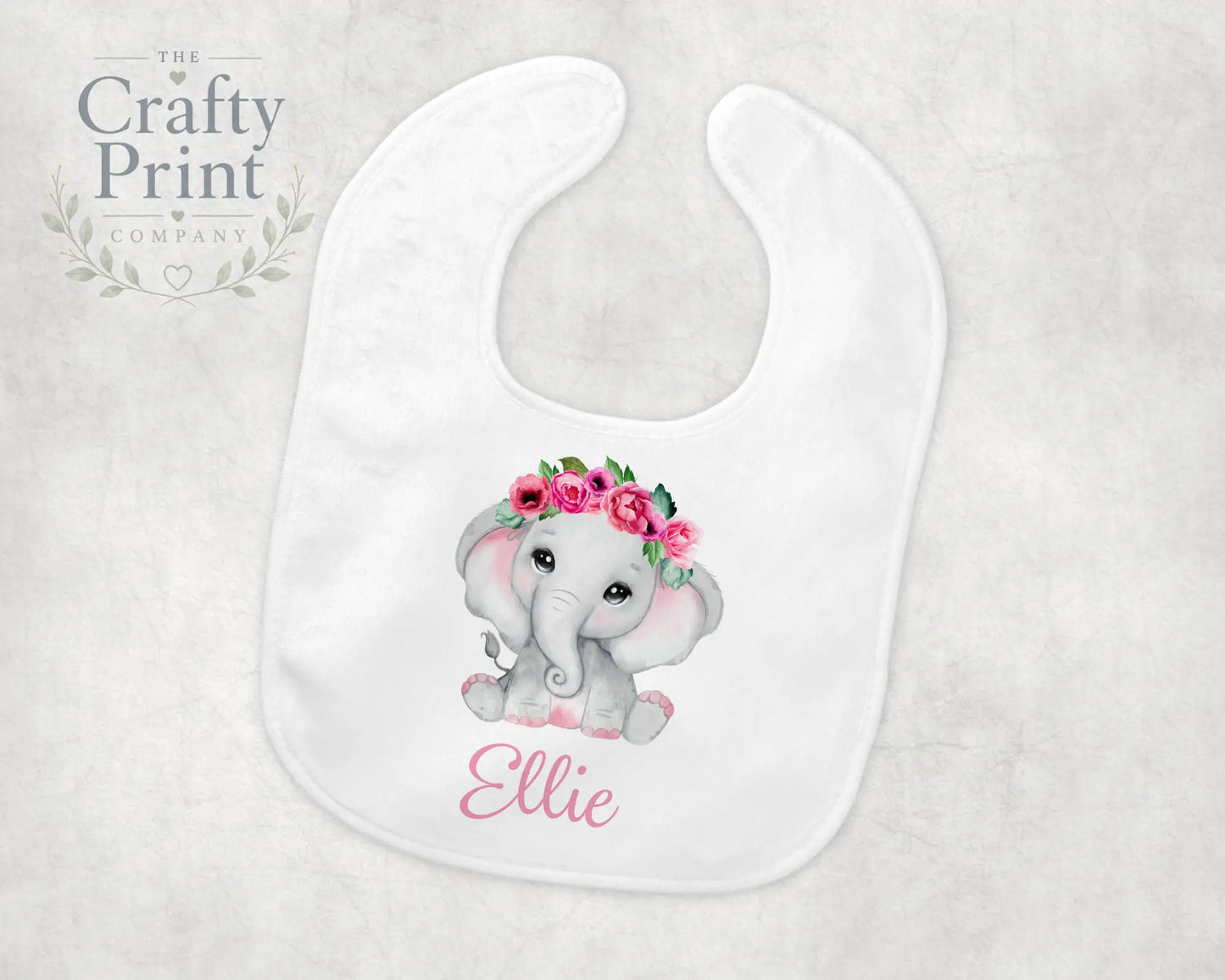 Pink Elephant Personalised Baby Bib - & Toddler Clothing